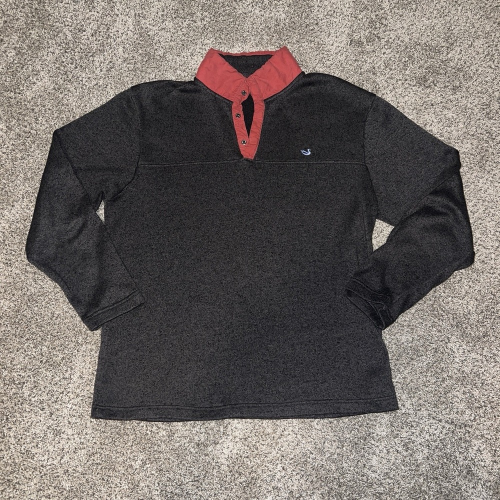 Southern Marsh Woodford Snap FieldTec Pullover - Gray, Red -‎ Size L